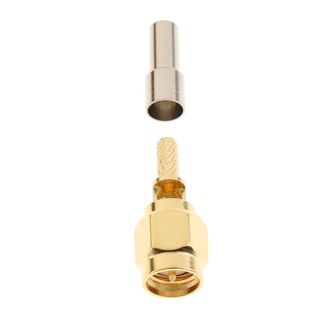 10Pcs SMA Male Crimp Straight Connector RF Coaxial Adapter for RG316 RG174