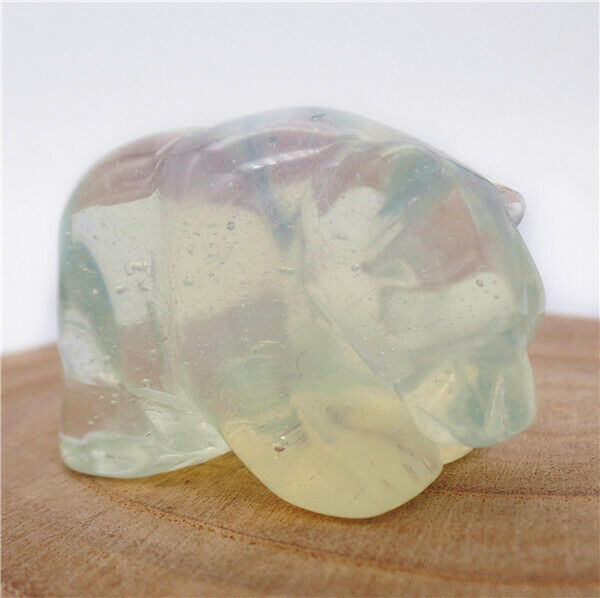 53g 41x31x23mm White Opal Carved Bear Decoration Statue Home Decor Gift HH7740