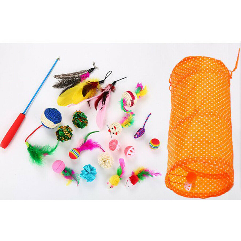 16-Piece Set - Funny Cat Stick Tunnel Paper Ball Catnip Combination Toys Set