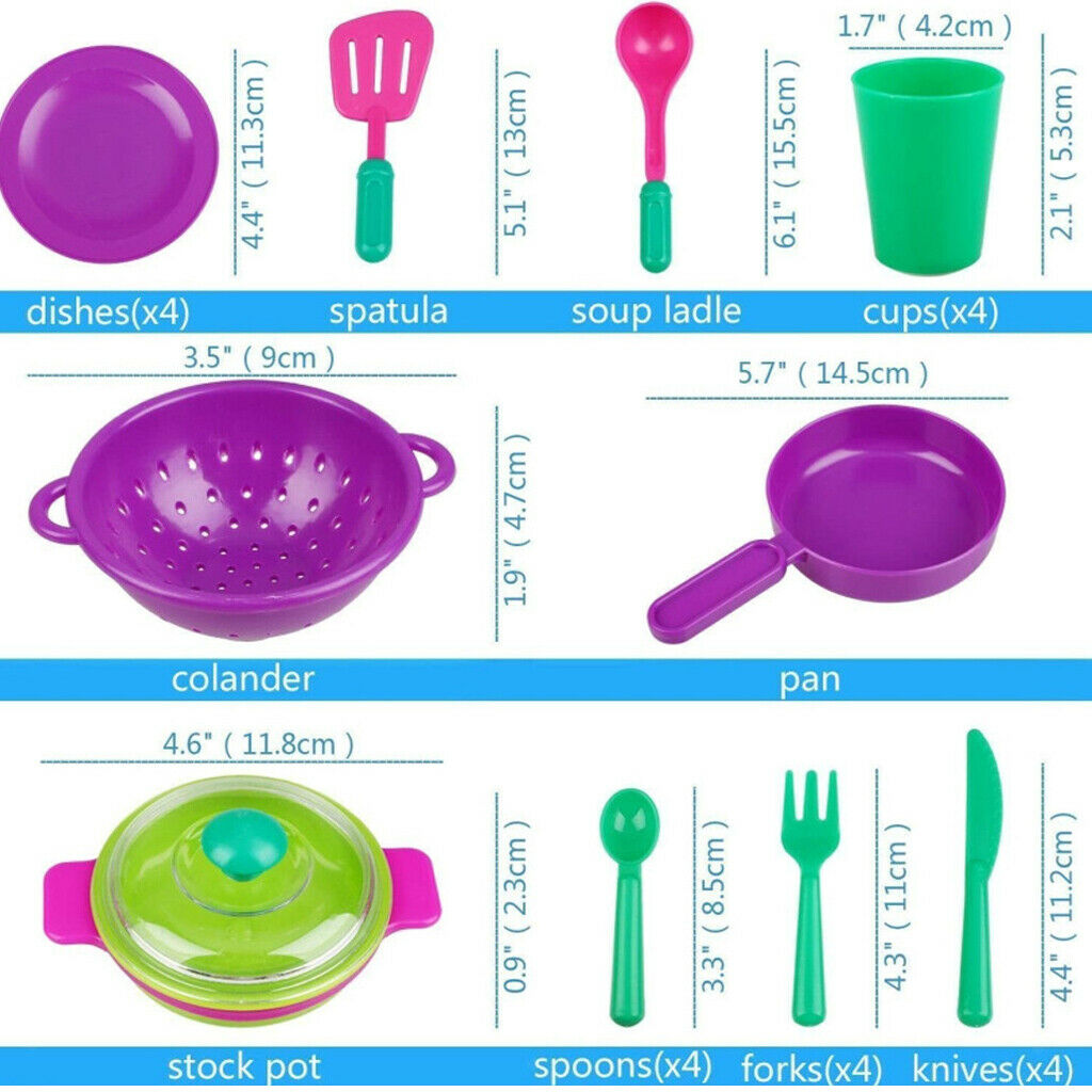 28pcs Children Role Toys Kitchen Cooking Tableware Education Toys Gift