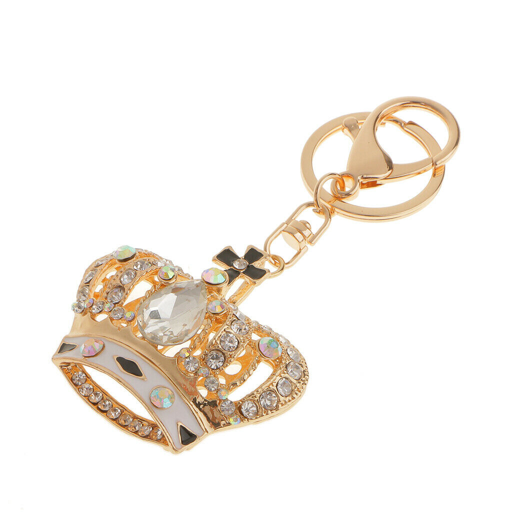 Keyring with Chain Pendant Keyring with Crystal Pendant Keyring with White