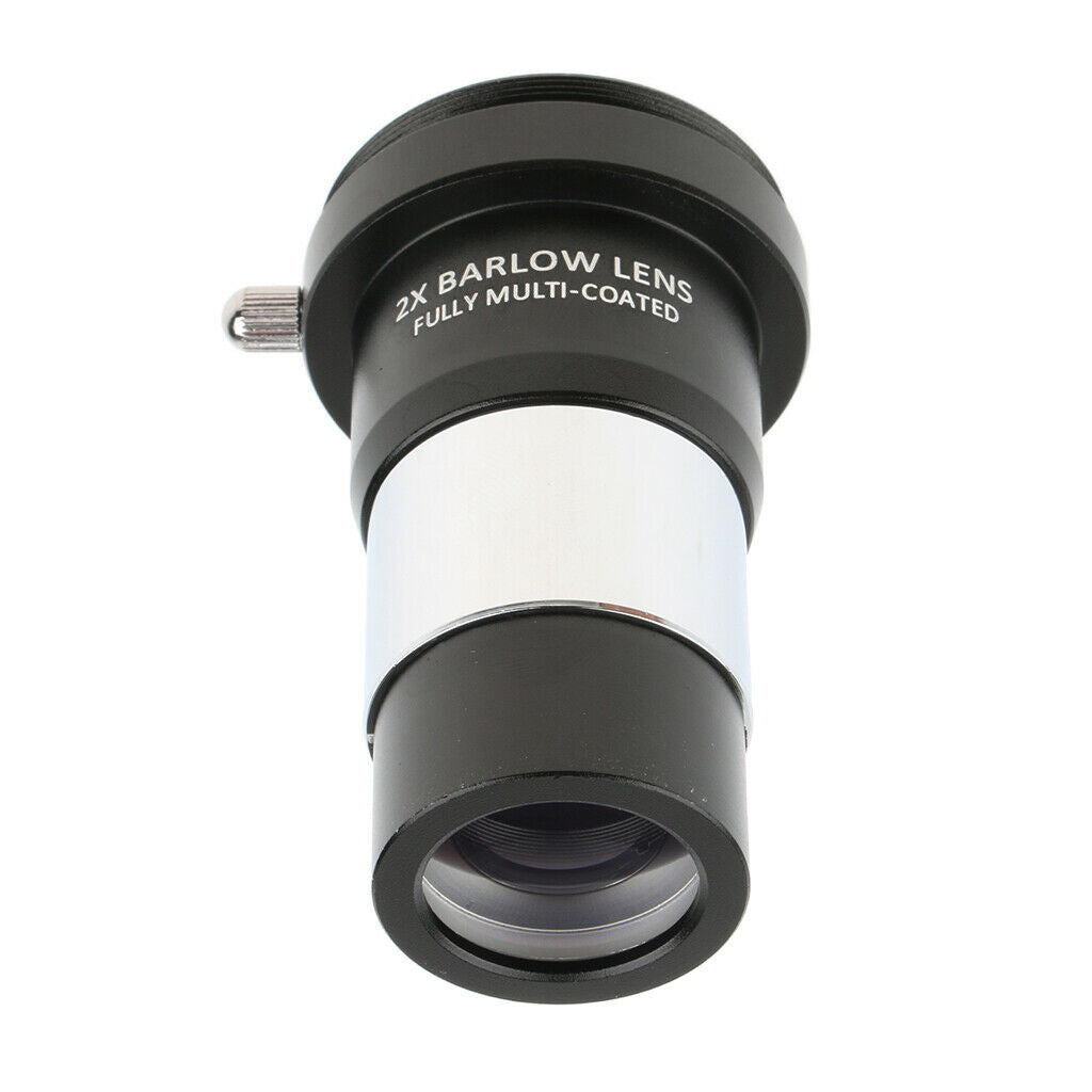 1.25''/31.7mm 2X Magnification Barlow Lens T Adapter for Telescope Eyepieces