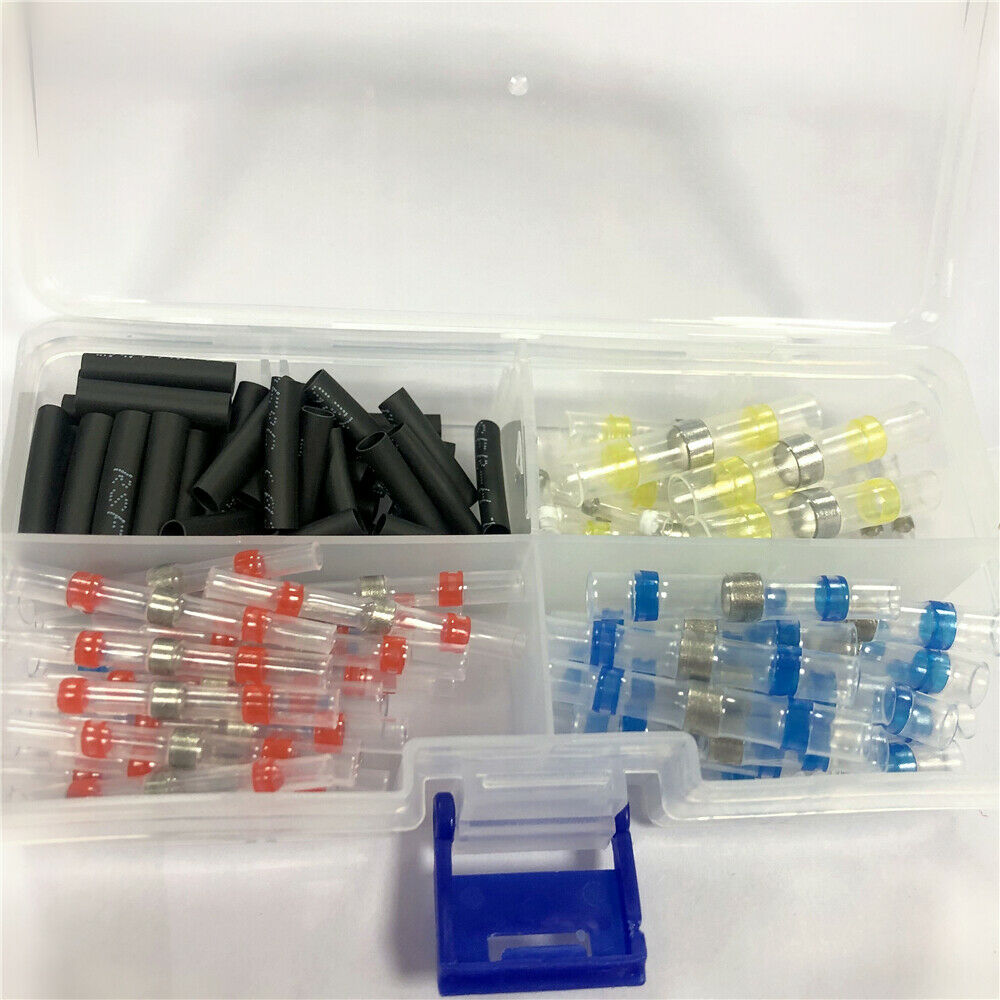 Waterproof 100PCS Solder Sleeve Heat Shrink Tube Wire Terminals Connector 4 Size