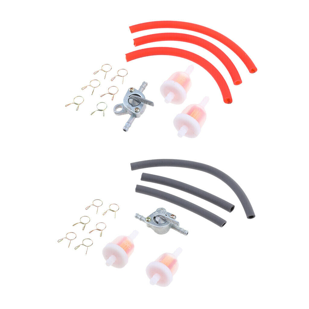 2 Pack Fuel Hose Filter Pipe Petcock Tank Switch For ATV Quads Dirt  Bike