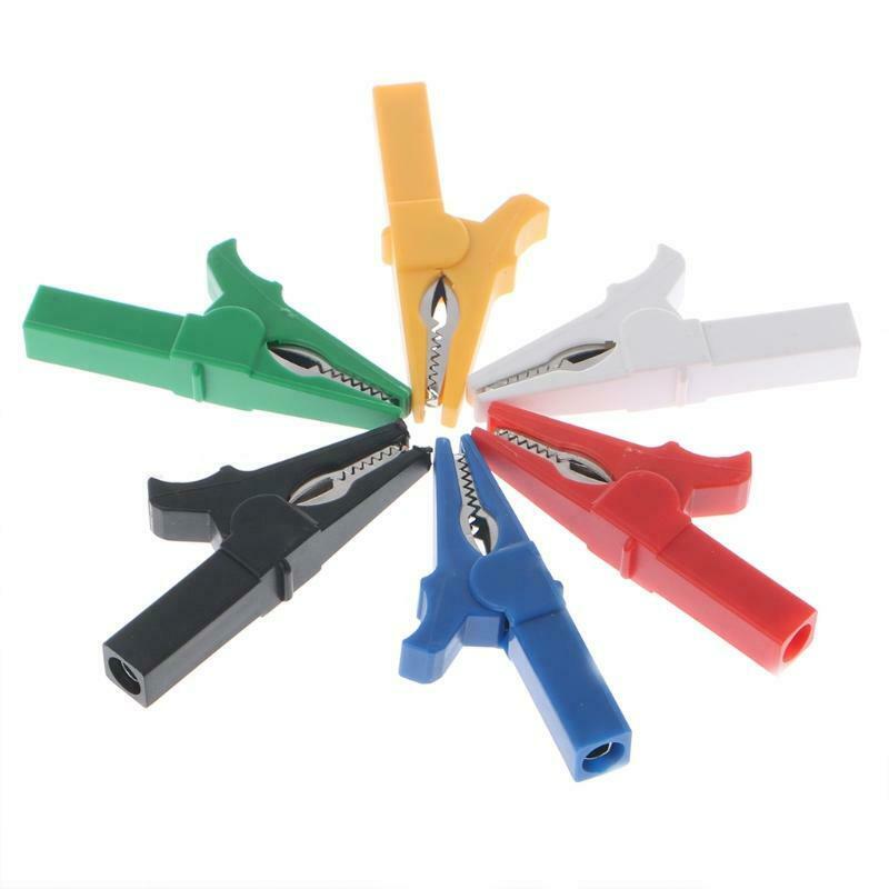 6 Pcs 6 Colors 55mm Crocodile Alligator Clip For 4mm Male Banana Plug Connector