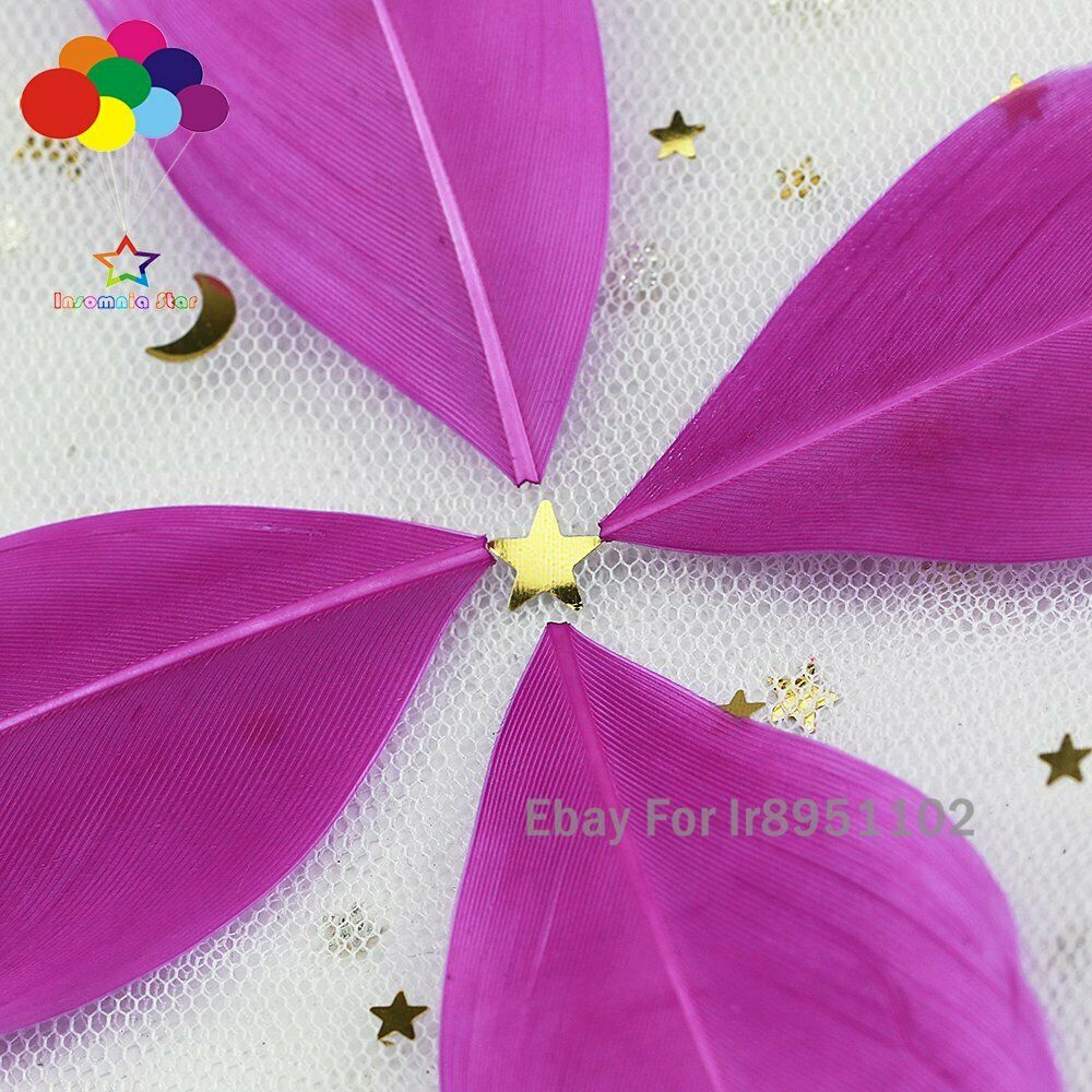 100 Deep pink Hand-tearing Goose Feathers Plumes 5-7cm for Wedding Party Diy