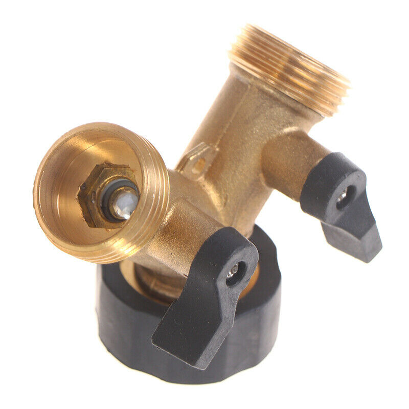 1Pcs Brass 2 Way Garden Hose Splitter Y Valve Water Tap Connector AdapterBDAU