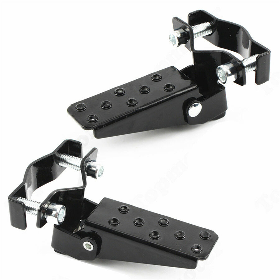 Universal Black Metal Motorcycle Passenger Foot Peg Rear Pedal Footrest 25-28mm
