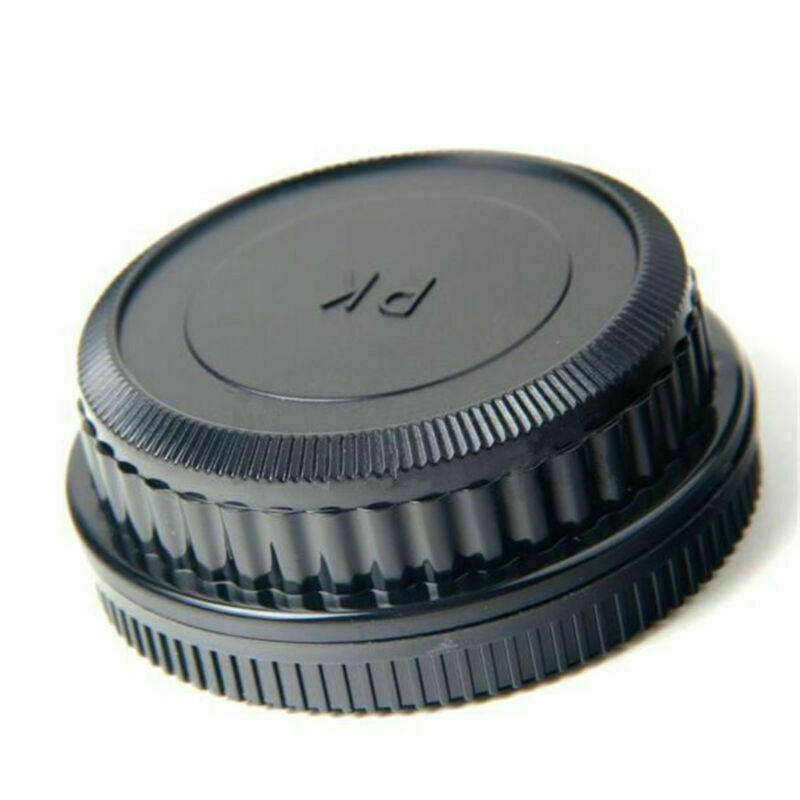 2pcs/set Plastic Rear Lens and Body Cap Cover for Pentax K PK Camera Black