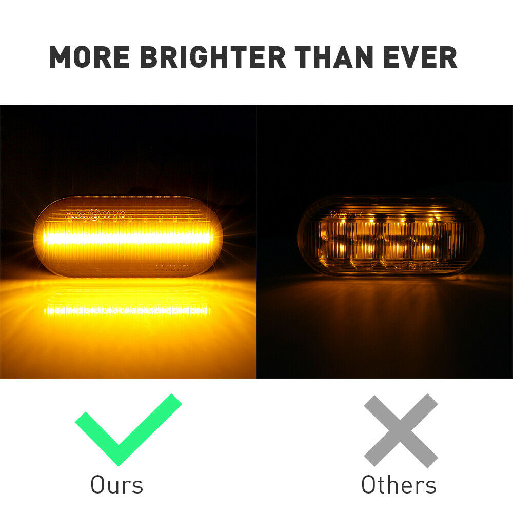 2X Dynamic Smoked LED Side Marker Signal Light for Audi A4 S4 B6 B7 A6 S6 RS6 C5