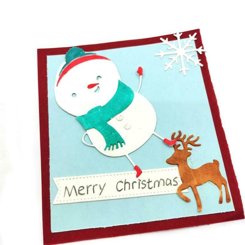 Christmas Funny Greeting Snowman Carbon Steel Cutting Dies DIY Scrapbooking