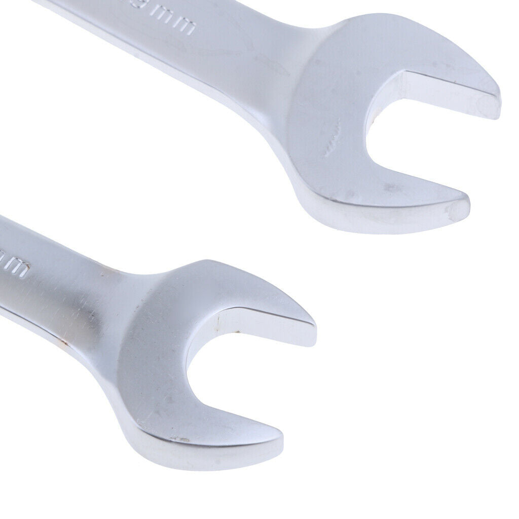 2 Pieces Double Head Open End Wrench Metric 16mm x 18mm and 17mm x 19mm