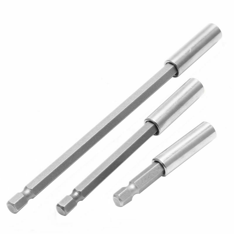 3Pc 1/4 Hex  Release Magnetic Screwdriver 60/100/150mm Extension Bit Holder Q4C4