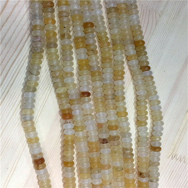 1 Strand/80Pcs 8x5mm Natural Yellow Jade Rondelle Abacus Beads 15.5inch HH568