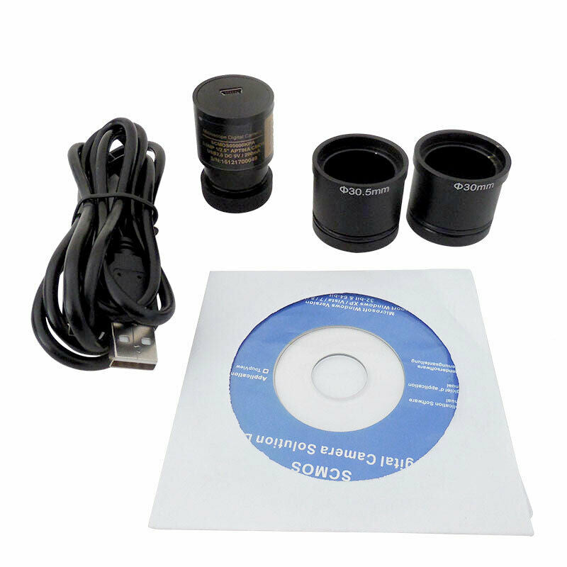 5.0MP USB Video CCD Camera Microscope Industrial Electronic Eyepiece w/Adapter
