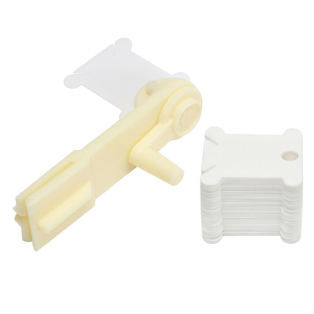 120pcs Plastic Embroidery Floss Bobbins with Winding Tool for Cross-Stitch