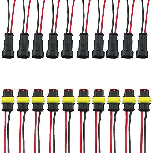 10x 2 Pin Way Car Truck Electrical Wire Terminal Connector Plug Seal Waterproof