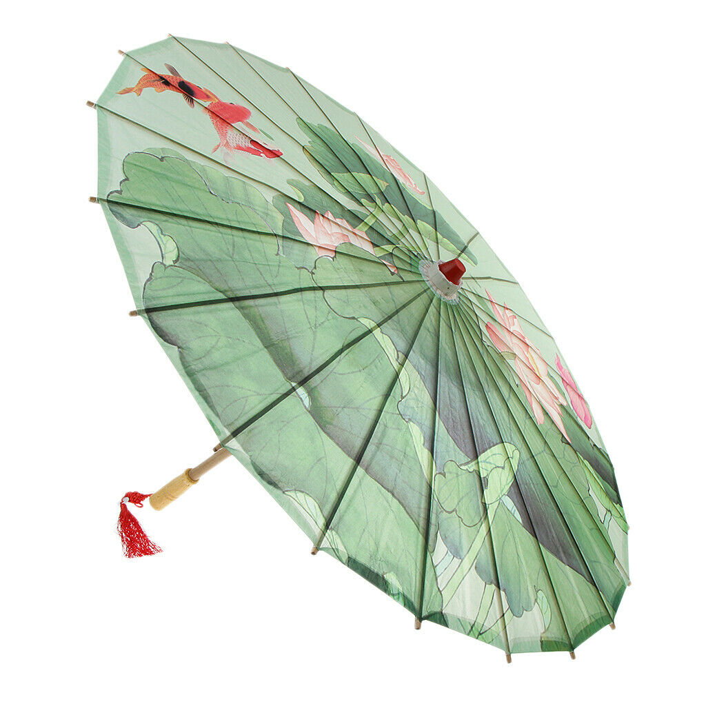 Chinese Umbrella Oil Paper Wedding Party Dance Photography Prop Lotus Pond