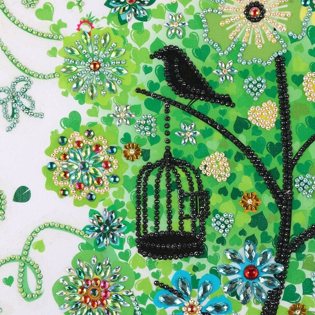 Treer-shaped DIY 5D Diamond Paiting Cross Stitch Kit for Arts Craft Green