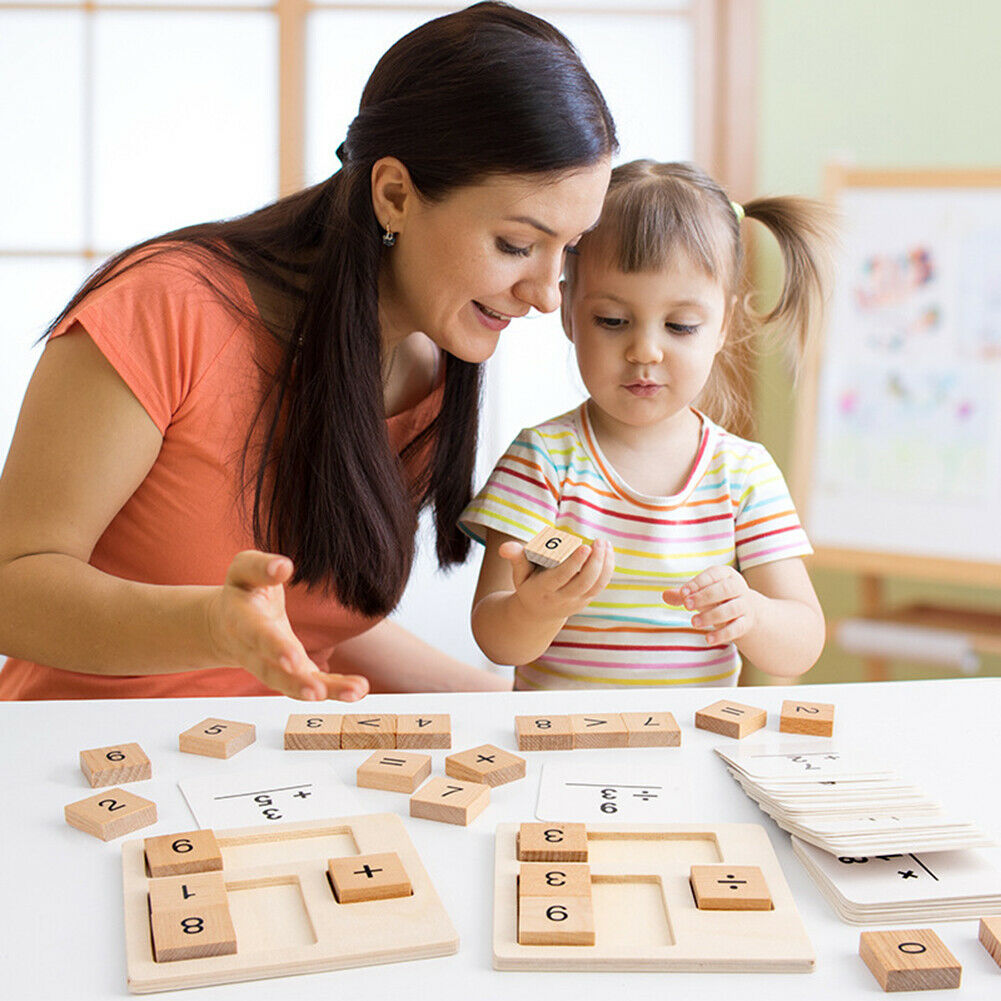 Wooden Number Math Calculate Board Montessori Puzzle Kids Educational Toys  @
