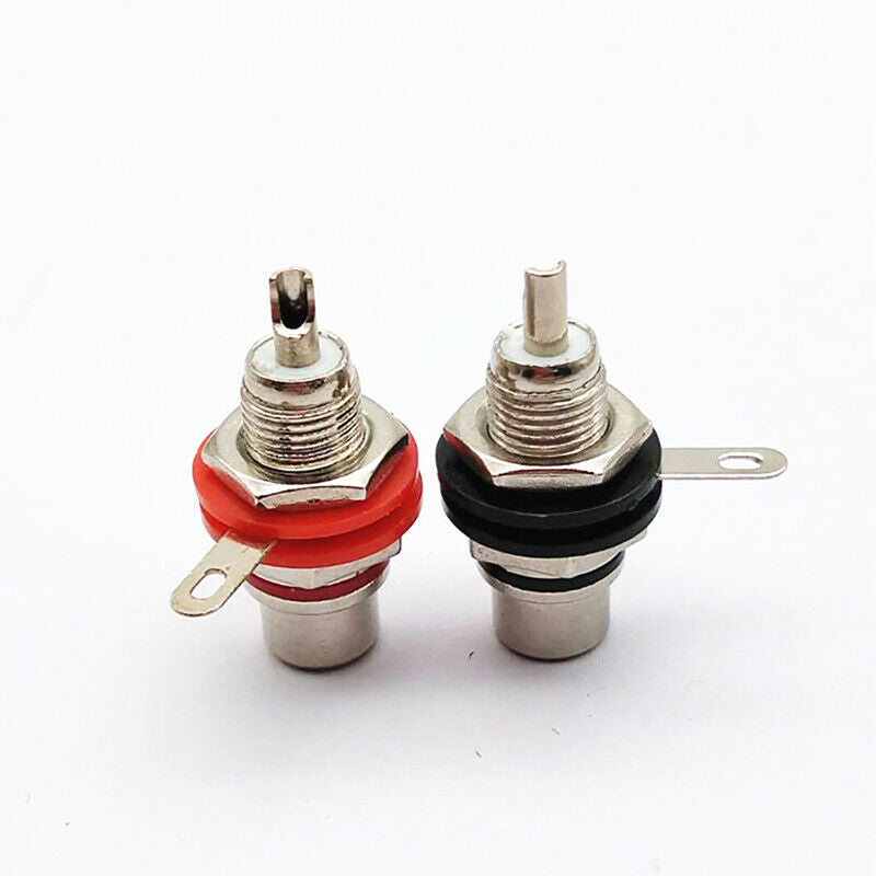 1pair Nickel Plated Speaker Terminal Audio Adapter RCA Phono Female Socke.l8