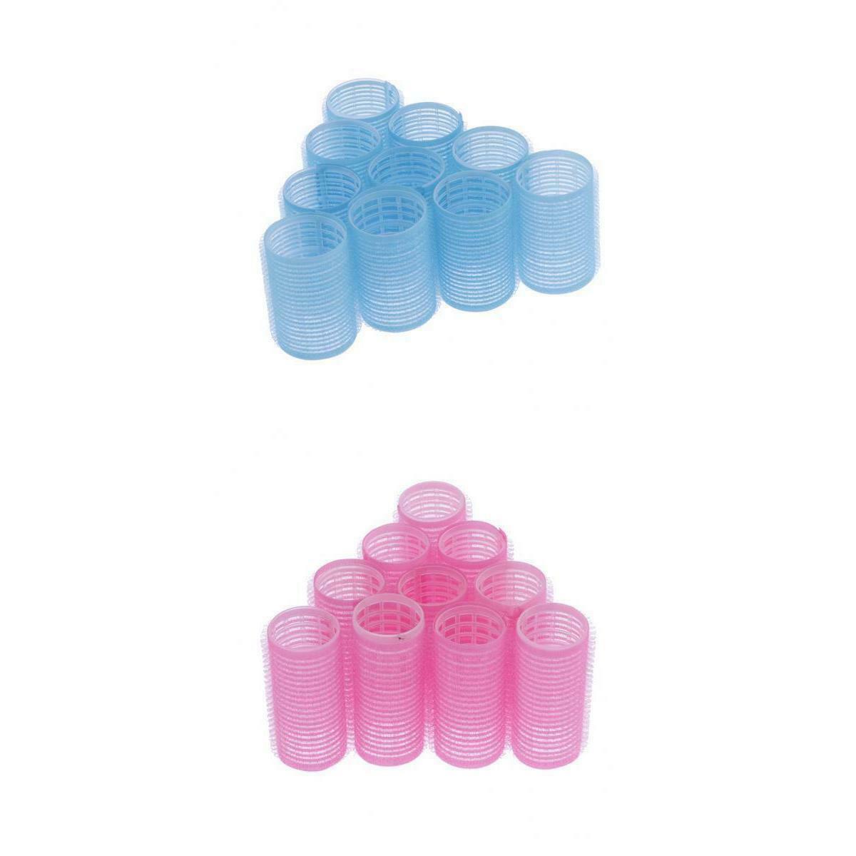 20x 28mm Pink + 40mm Blue Self Grip Hair Rollers Salon Curling Set for Women