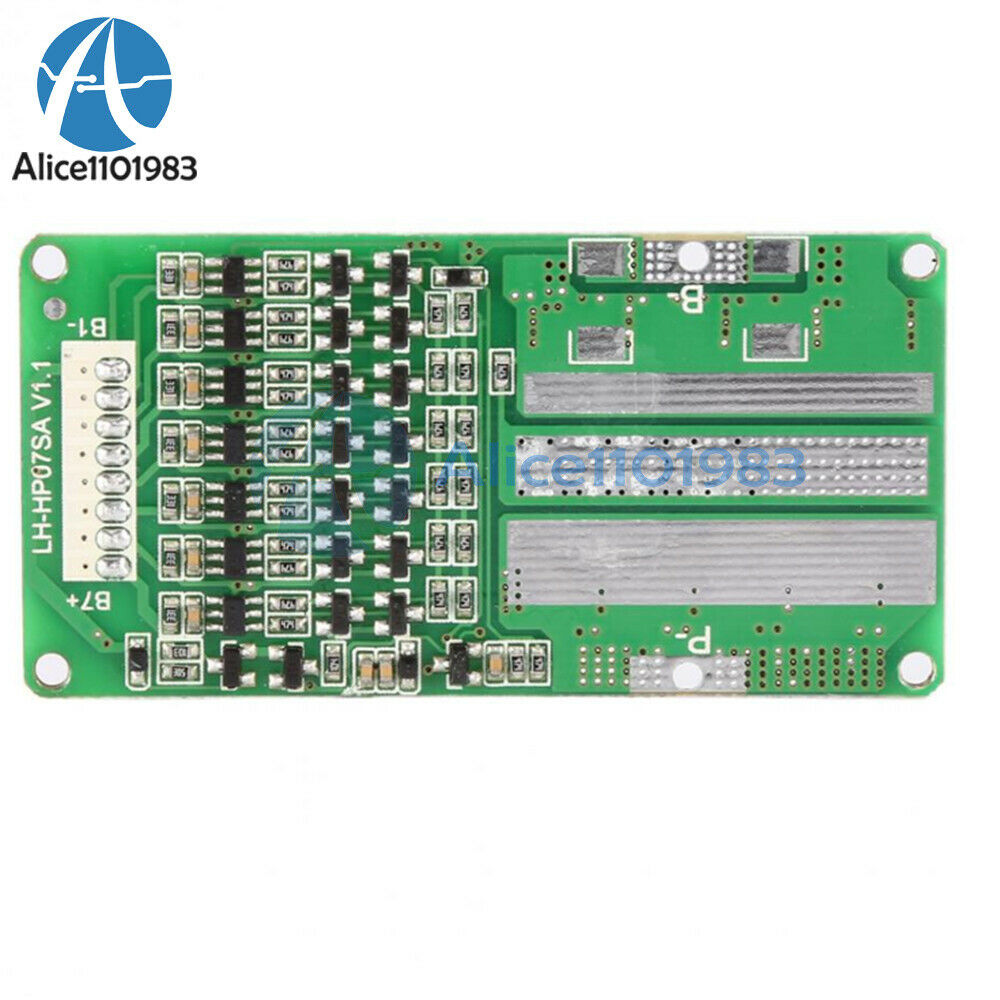 7S Li-ion lithium LiFePO4 Battery Protection BMS Board with Balance 24V 20A