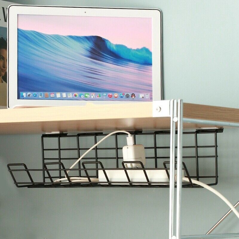 1Pc Under Desk Cable Management Rack Compact Cable Organizer Storage Rack B S3M7