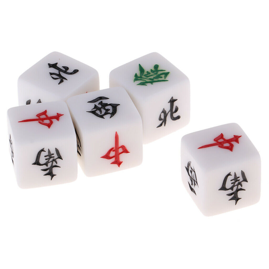 22mm Board Game Mahjong Accessory Set with 5 Cubes