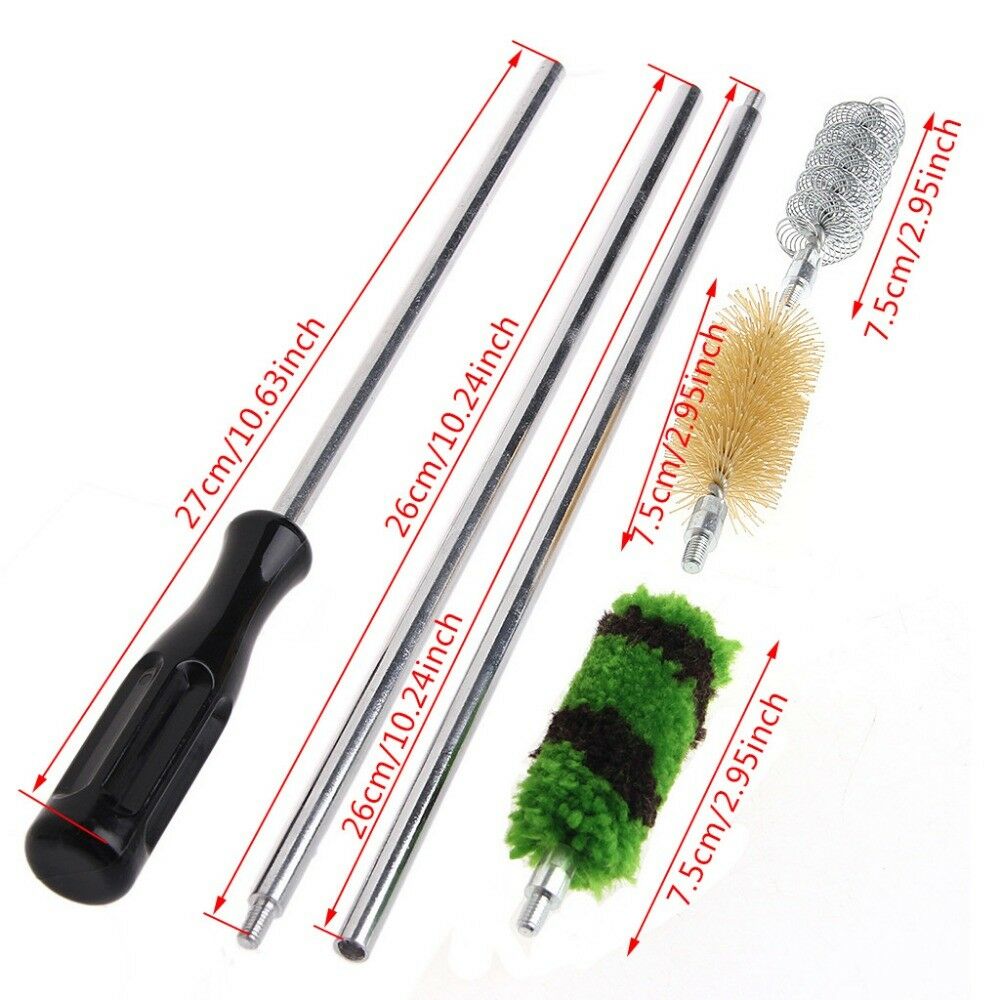12GA Barrel Cleaner Gun Bore Brush Aluminum Rods Cleaning Kit Hunting