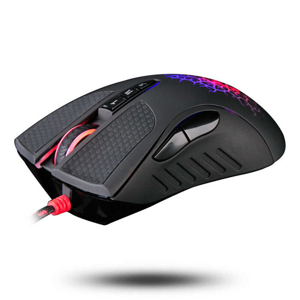 For Bloody A90 Optical Gaming Mouse Crackle Colorful Glare Wired Mice for Gamer