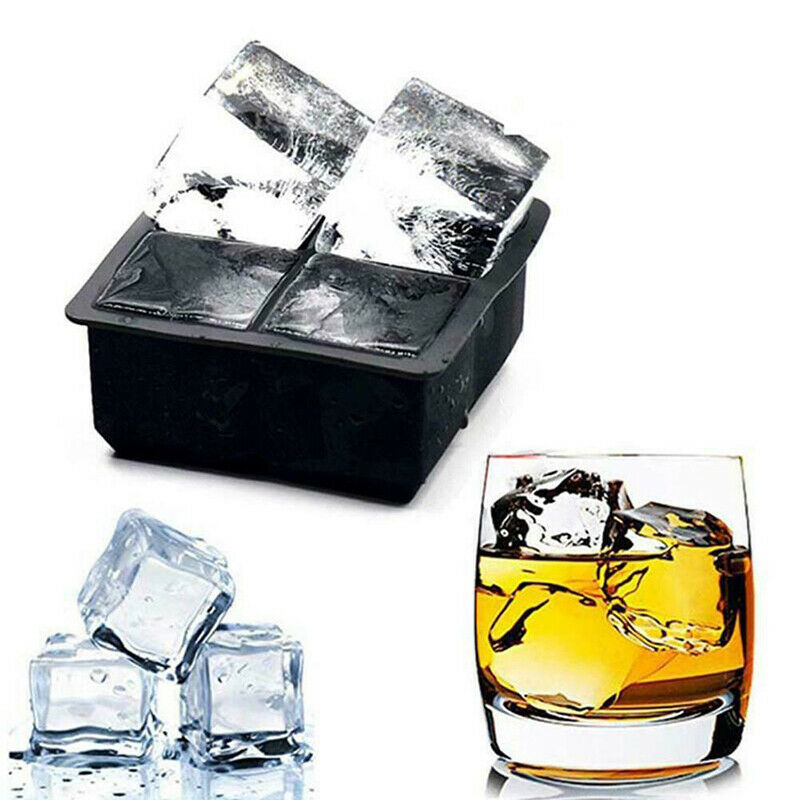 Silicone Ice Cube Square jumbo king Size Big Black Mould Large Mold Tr.l8