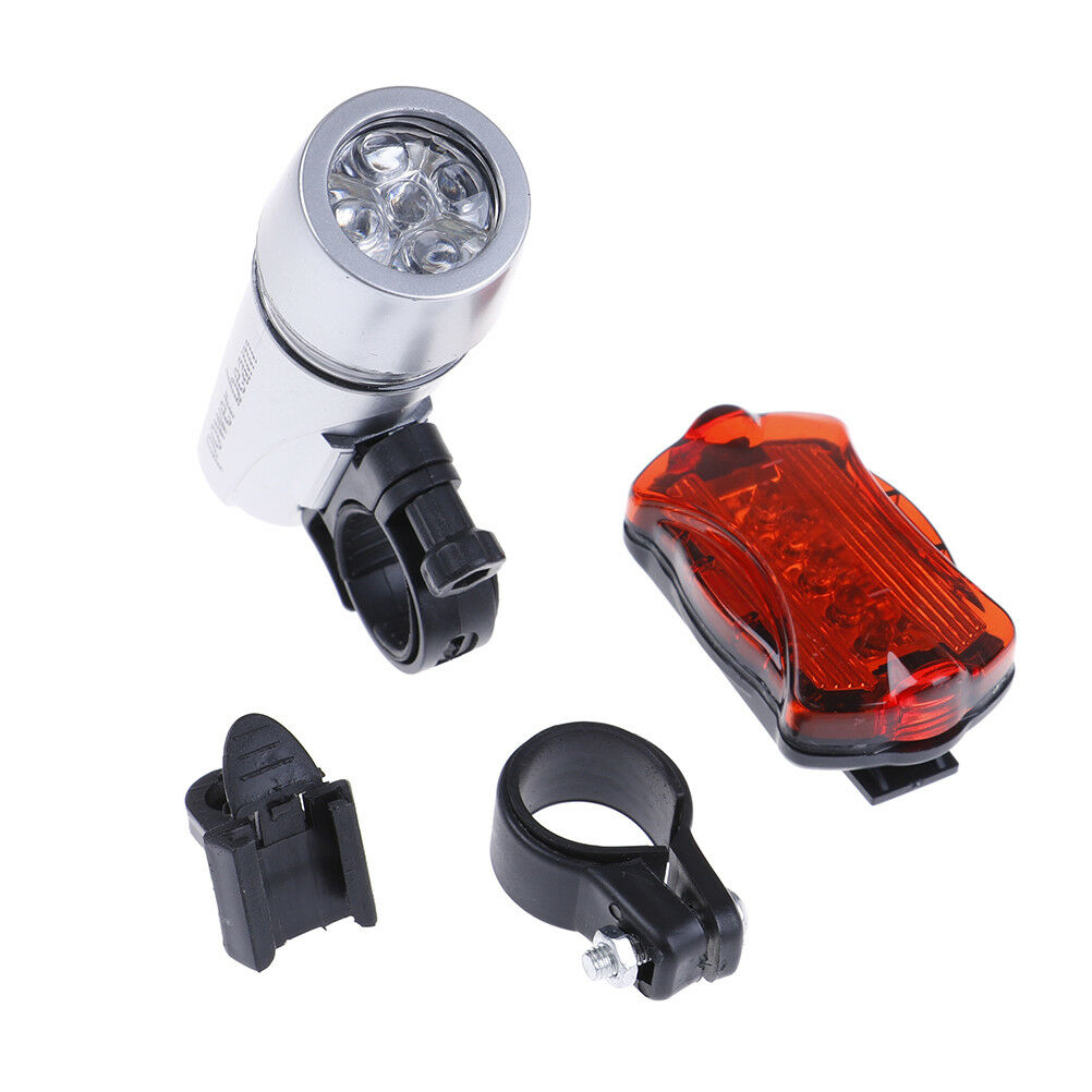 Waterproof 5 Led Lamp Bike Bicycle Front Head Light+Rear Safety Flashligh.l8