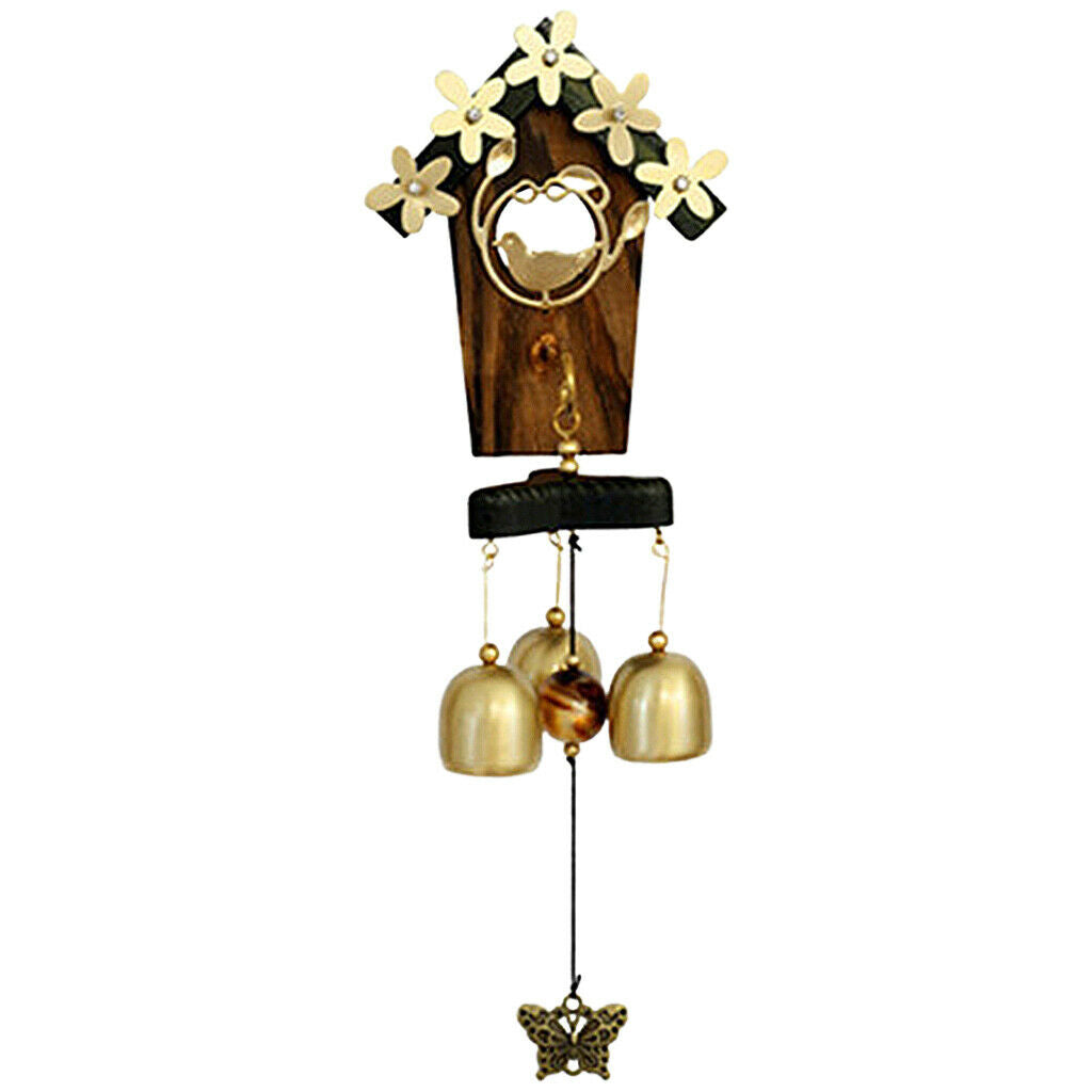 Copper Bell Bird Nest Wind Chime Animal Garden Windchimes for Outdoor Yards