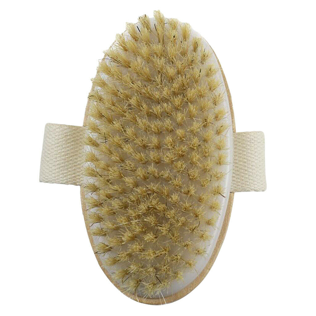 Bath Shower Brush Natural Boar Bristle Spa Sauna Exfoliator Brush Scrubber