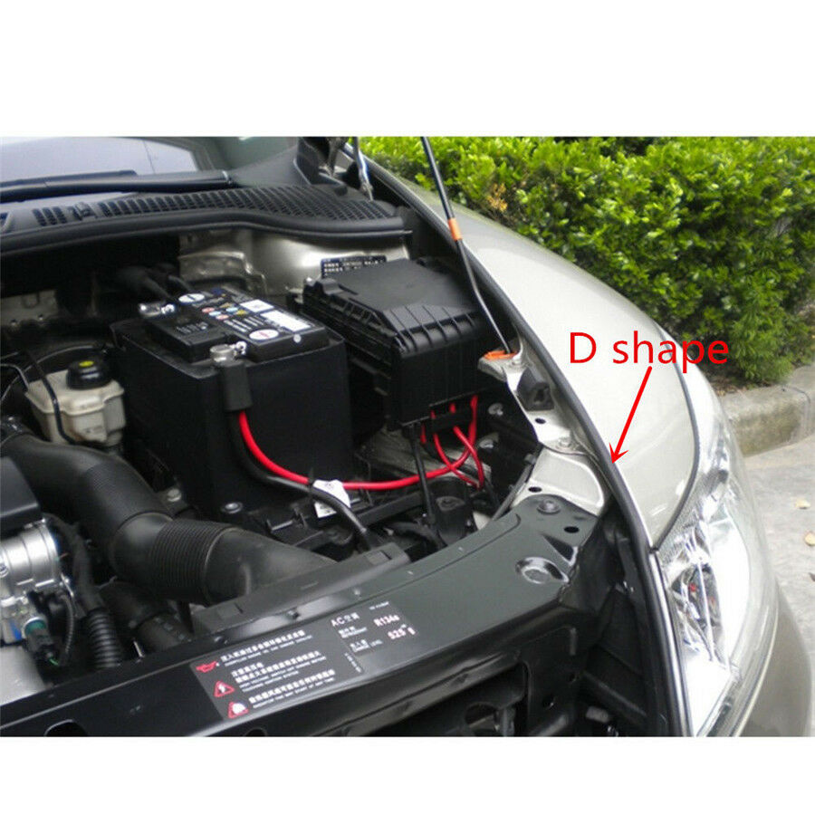 4M Car Door Edge Sloping D Type Weatherstrip Noise Insulation Sealing Strip Trim
