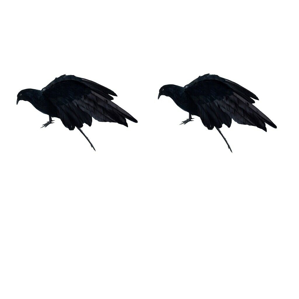 Artificial Crow Ravens Halloween Decoration Re stic Feathered Ravens