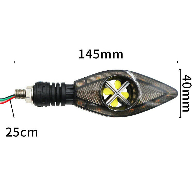 2PCS Motorcycle Scooter Bikes LED Turn Signal Light Indicator DRL Rear Tail Lamp