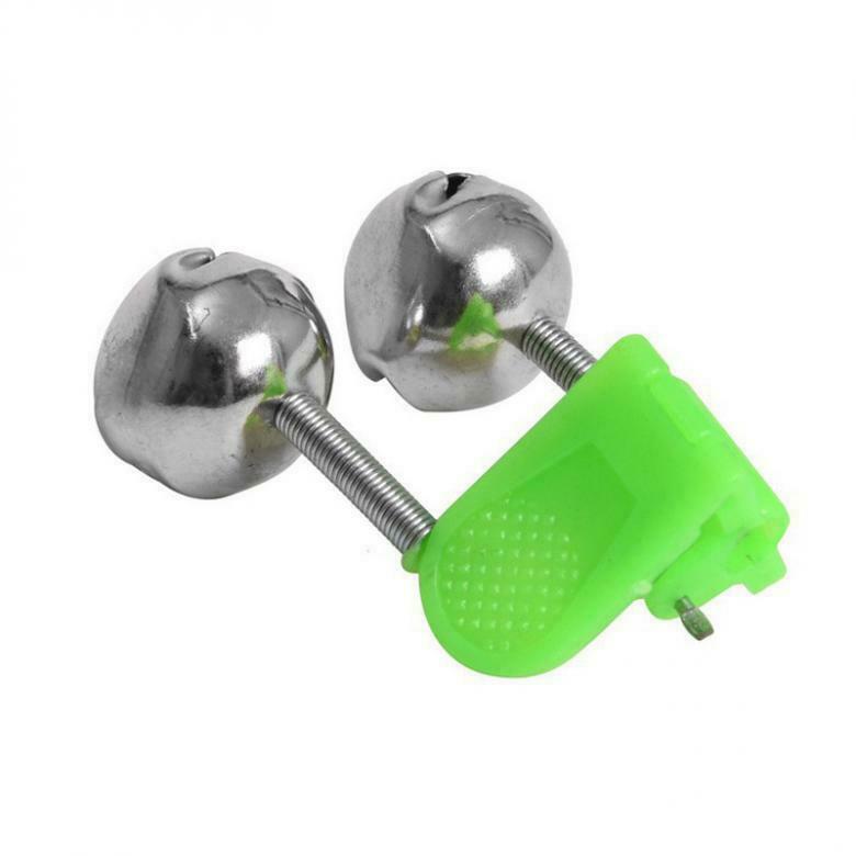 5 PCS Fishing Bite Bait Alarm 2 Bells Light Rod Tip Clip Alert Bell Ring