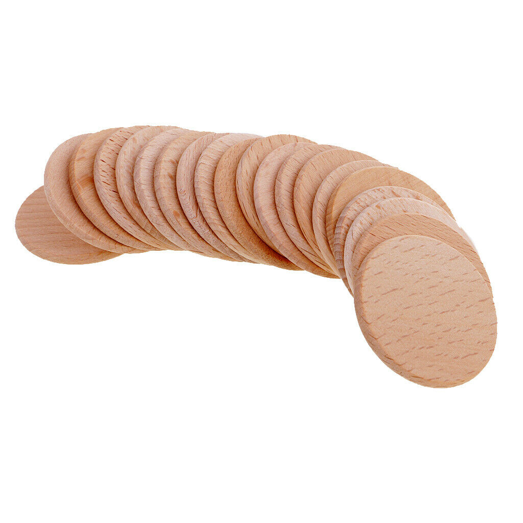 20set Round Wooden Slices Natural Wood DIY Wood Pieces Working Discs 36mm