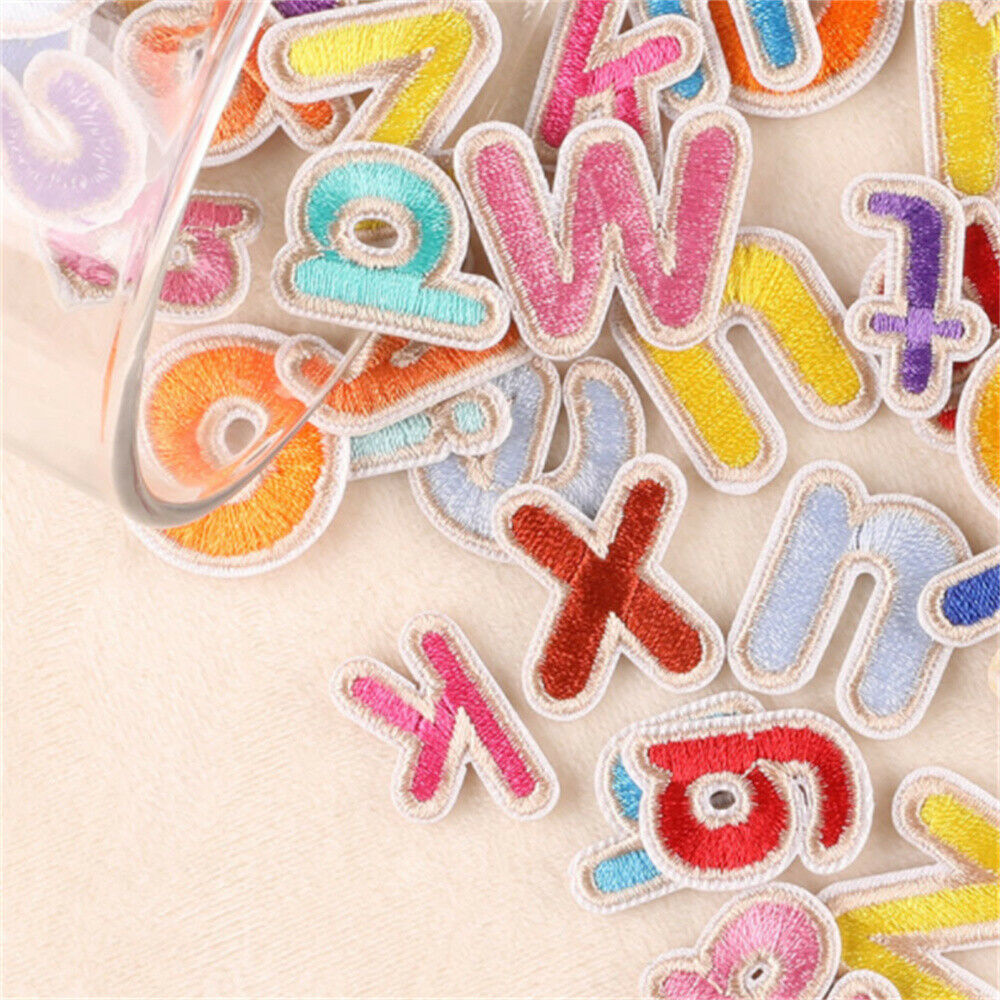 26 Mix Lot Sew On Patches Fabric Letters For Crafts Art Decors Alphabet A to Z