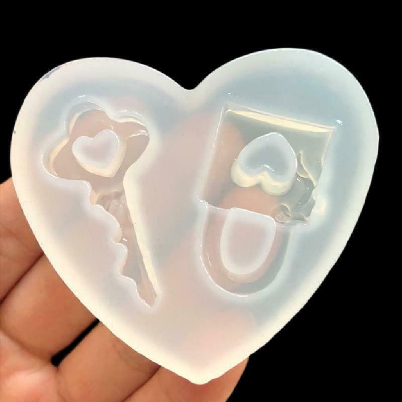 Key Lock Heart Silicone Mold Baking Jewelry Tool Cake Decor DIY Chocolate Mold
