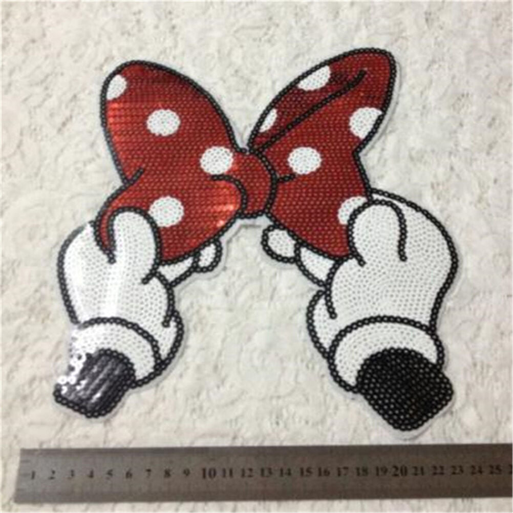 Embroidered Iron On Patches Bowknot Sequins Deal Clothing DIY Appliqu.l8