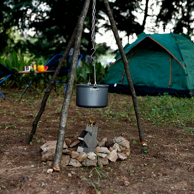 Pot Holder Tools Camping Cooking Tripod Outdoor Campfire Cookware Picnic