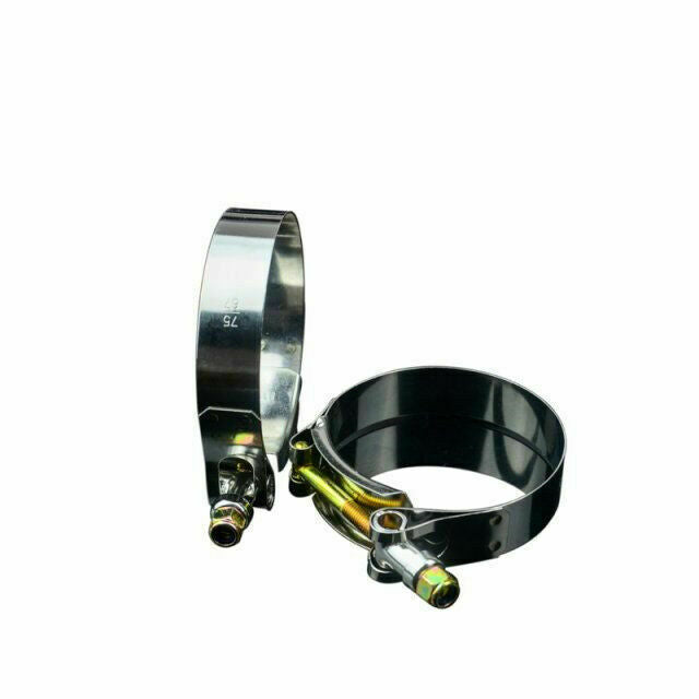 10 Pcs Stainless Steel 2.5" inch Silicone Turbo Pipe Hose Coupler T-bolt Clamps