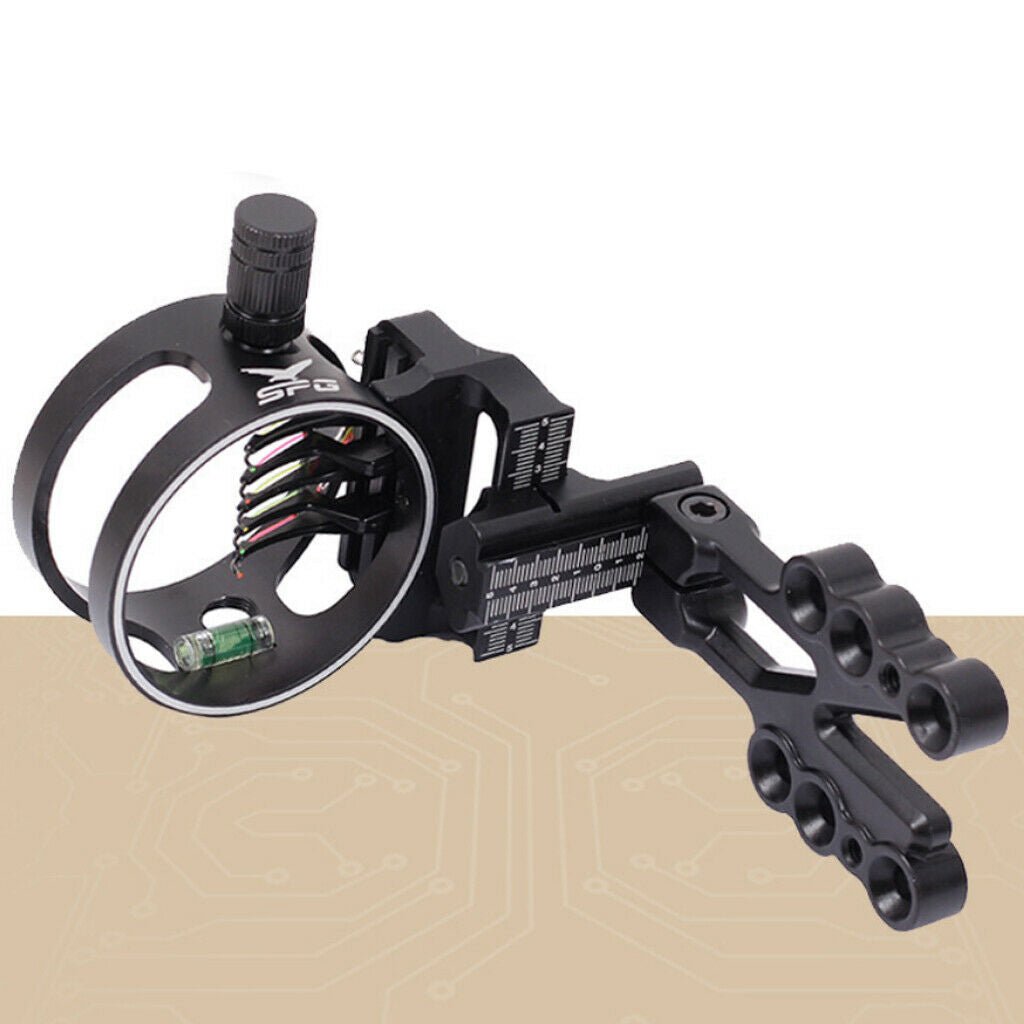 5 Pins 0.019'' Bowsight Aluminum Alloy Adjustable Fit Right/Left Hand Hunting