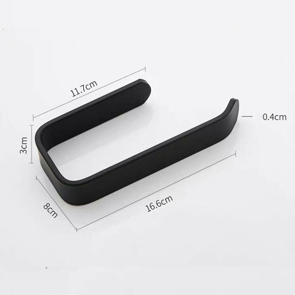 Black Bathroom Toilet Paper Holder Towel Tissue Wall Mounted Roll Stand Hook
