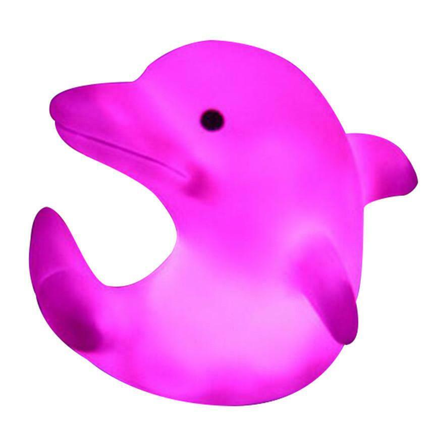 Lovely Dolphin LED Night Light 7 Changing Color Baby Bedroom Bedside Lamp
