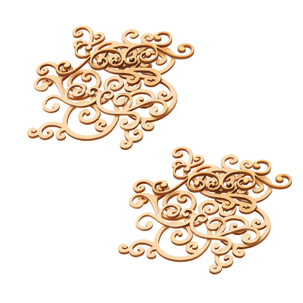 16Pcs Large Flourishes Wood Scrapbooking Crafts DIY Wedding Party Decorations