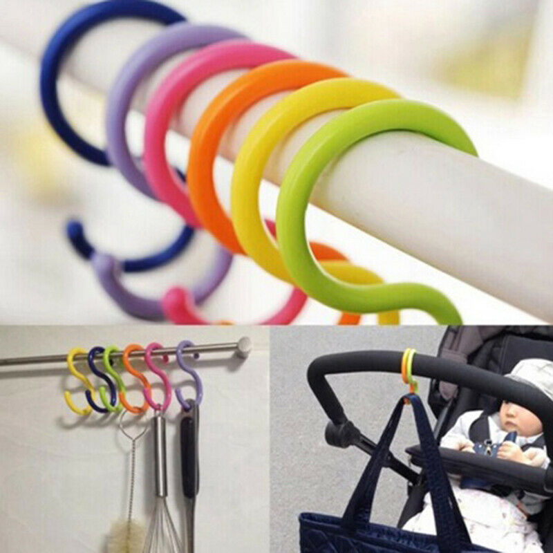 6Pcs/Lot Bucket Hook S Shape Kitchen Hanger Clothes Hooks Plastic Hanging Hooks